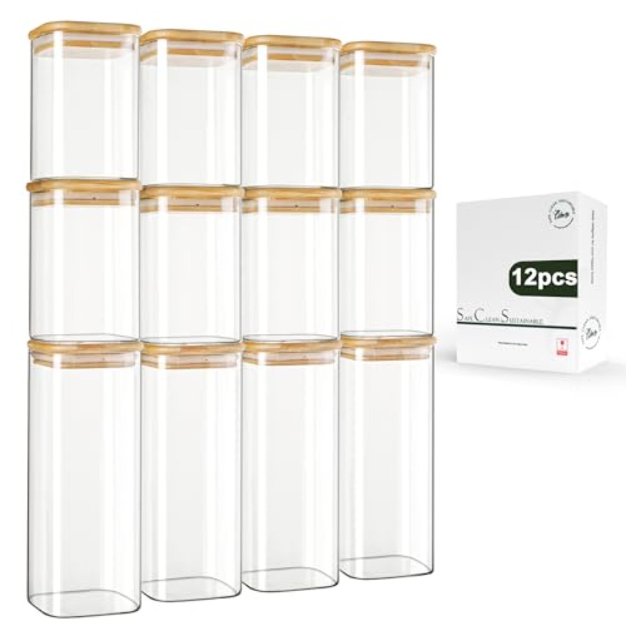 Food Storage Glass - Conjunto de 12 Potes de Vidro
