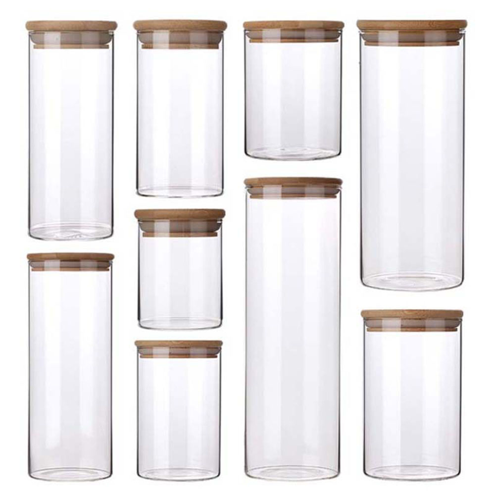 Food Storage Glass Box - 4/8 pces 250ml 500ml 1000ml frasco