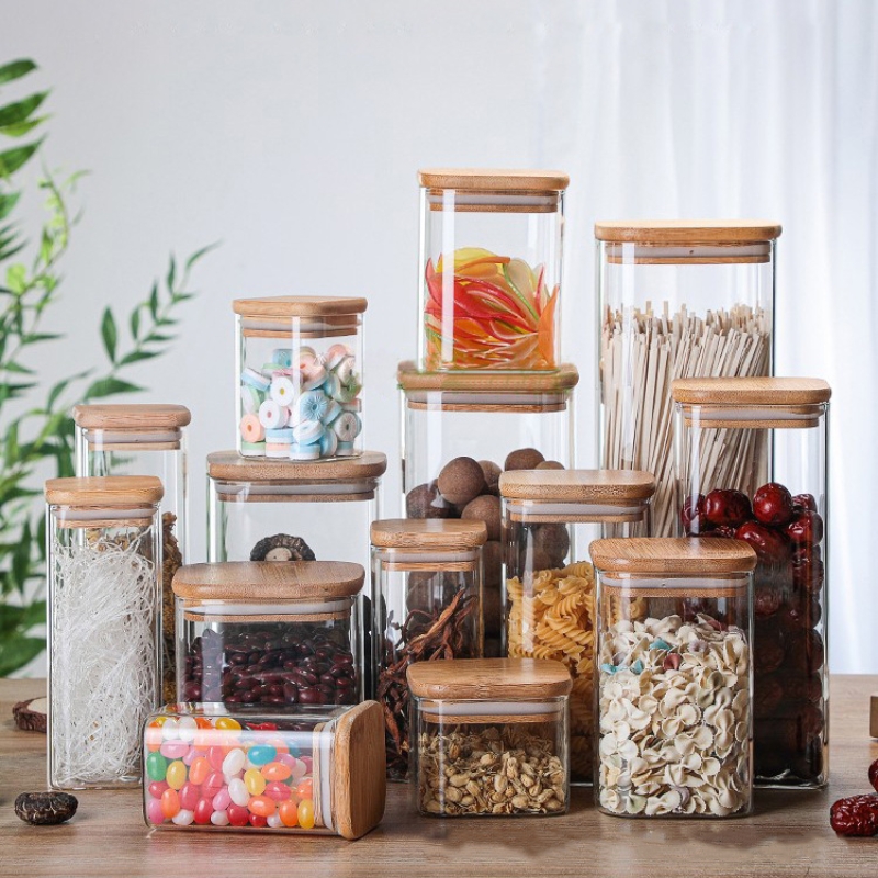 Transparente Latas De Vidro De - Food Storage Glass Box avaliação e preço